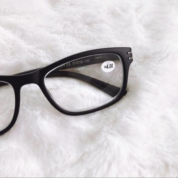 Eugene Black Rectangular Reading Glasses - Picture 6 of 9
